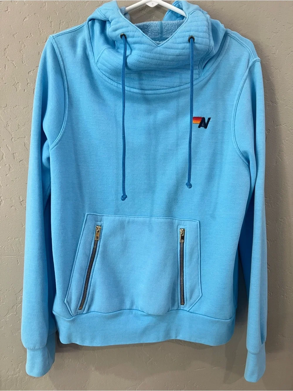 Aviator Nation Ninja Hoodie Sky Blue Size M Ultra Soft Cozy Sweatshirt - Picture 5 of 12